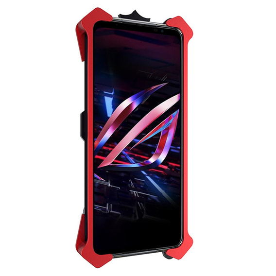 Бронированный чехол для Asus ROG Phone 6 5G, Aluminum Alloy, чёрный / красный