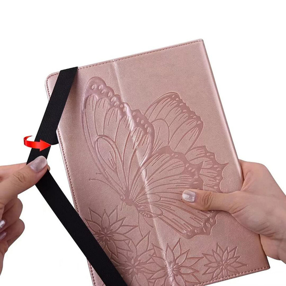 Чехол до Lenovo Tab M9, Wallet Pen Slot, butterflies, коричневый