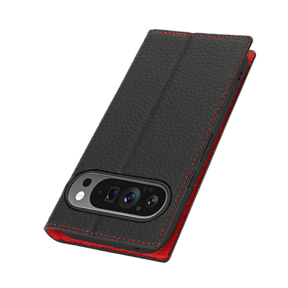 Чехол с откидной крышкой для Google Pixel 10 / 10 Pro, кожа Litchi Grain, черный