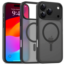 Матовый чехол для iPhone 17 Pro Max, для MagSafe, полупрозрачный черный