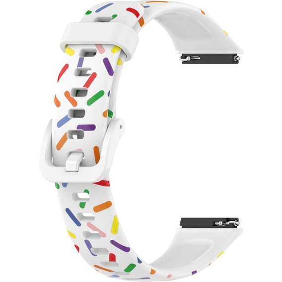 Силиконовый ремешок для Huawei Band 7, White / Colorful