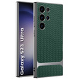 Чехол до Samsung Galaxy S23 Ultra, GKK Woven Leather, зелёный