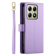 Откидной чехол для Xiaomi 14T, Wallet Zipper Pocket, фиолетовый
