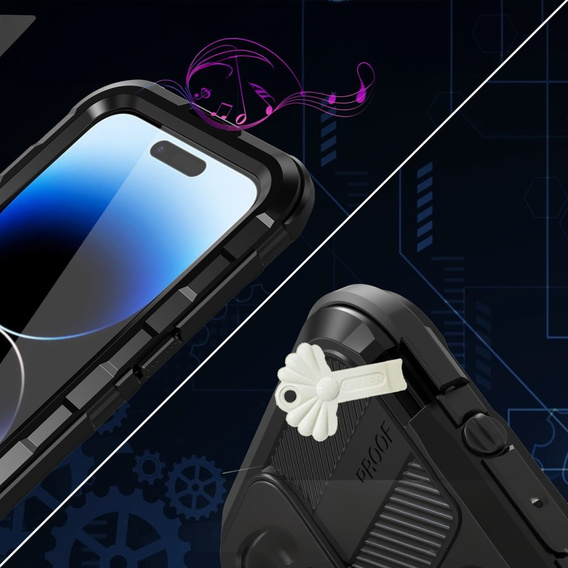 Водонепроникний чохол IP68 для iPhone 14 Pro Max, SHELLBOX MagSafe, чорний