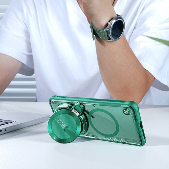 Чохол для Xiaomi 14 Ultra, броньований Nillkin, Icelade Prop, для Magsafe, зелений