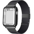 Металический браслет с чехлом для часов Apple Watch 1/2/3/4/5/6/SE (42/44MM), Black