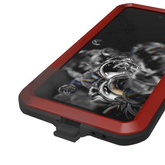 Чoхол Love Mei до Samsung Galaxy S21 FE, armored with glass, червоний