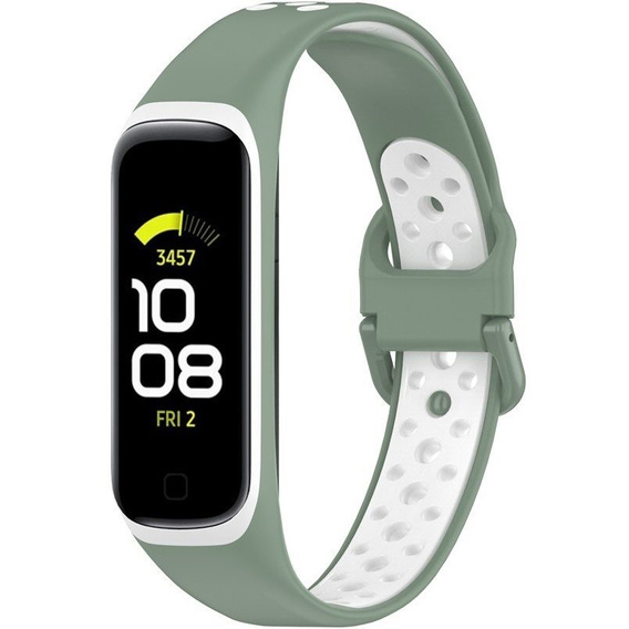 Силиконовый ремешок для Samsung Galaxy Fit 2 SM-R220, Green / White