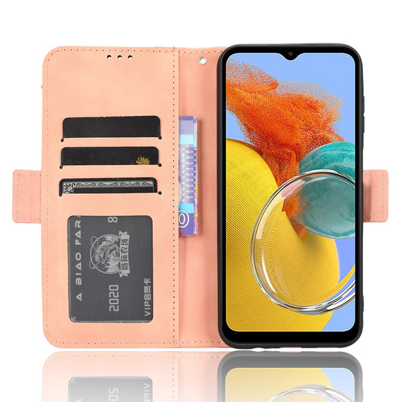 Футляр з клапаном для Samsung Galaxy M34, Card Slot, рожевий