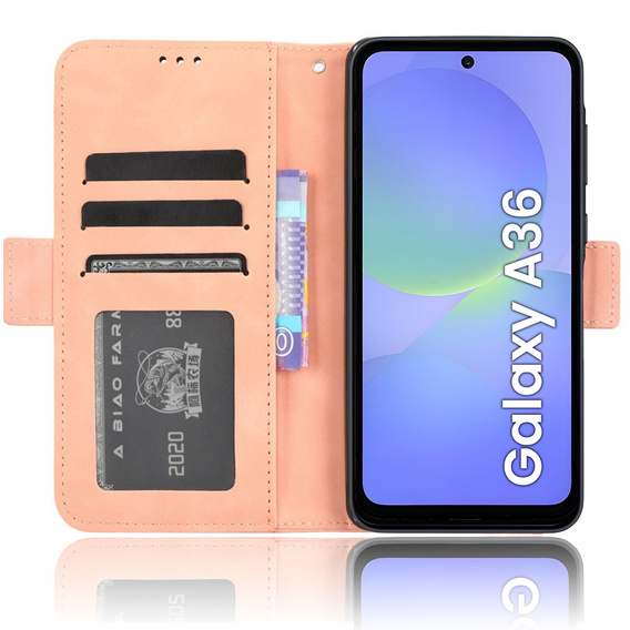Откидной чехол для Samsung Galaxy A36, Card Slot, розовый