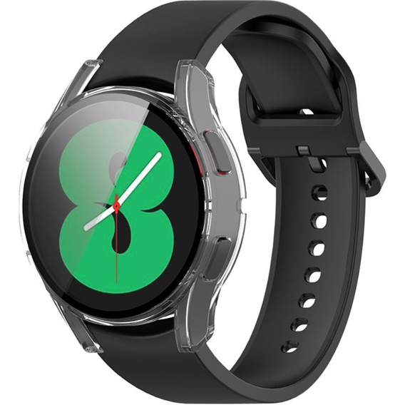 Силиконовый футляр со встроенным защитным стеклом до Samsung Galaxy Watch4 40mm, Transparent