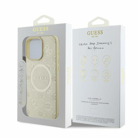 Чехол GUESS Saffiano Peony Classic Logo MagSafe для iPhone 16 Pro