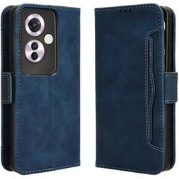 Футляр з клапаном для Oppo Reno 11F 5G, Card Slot, темно-синій