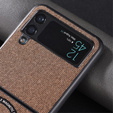 Чехол для Samsung Galaxy Z Flip4 5G, Cloth Texture, Brown
