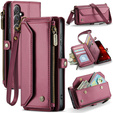 Чохол CASEME для Samsung Galaxy S25 FE, RFID Leather Wallet з плечовим ременем, червоний