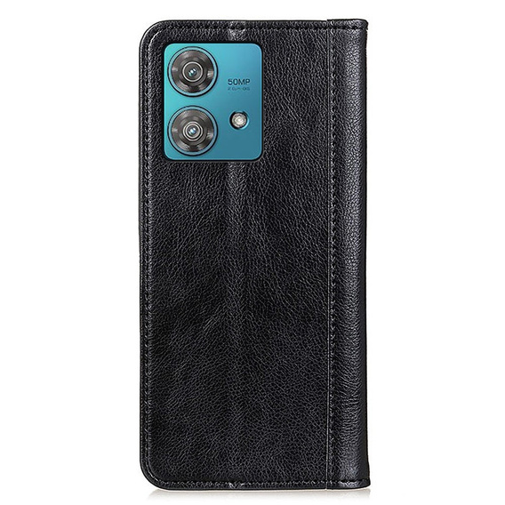 Чехол до Motorola Moto G84 5G, Wallet Litchi Leather, чёрный
