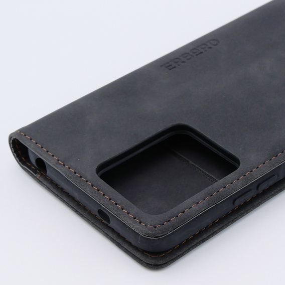 Чохол для Xiaomi Redmi Note 12 4G, ERBORD Vintage, гаманець з клапаном, чорний