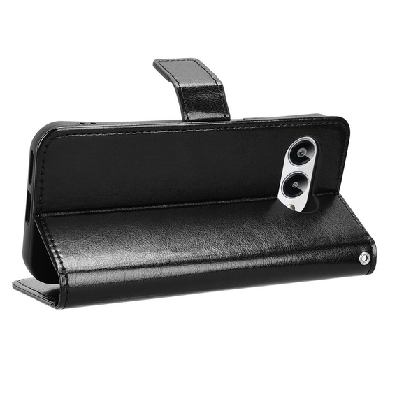 Откидной чехол для T Phone 3 5G, Crazy Horse Wallet, чёрный