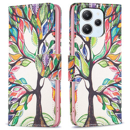 Откидной чехол для Xiaomi Redmi 12 4G, Wallet, tree of life, белый