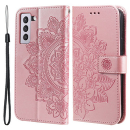 Откидной чехол для Samsung Galaxy S21 FE, Mandala, розовый rose gold