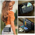 Чехол CASEME для Samsung Galaxy S25 FE, RFID Leather Wallet, с плечевым ремнем, чёрный