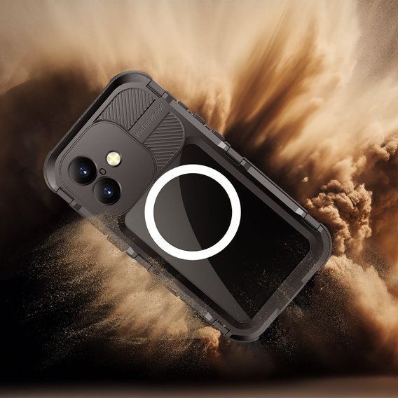 IP68 Водонепроницаемый чехол для iPhone 16, SHELLBOX MagSafe, чёрный