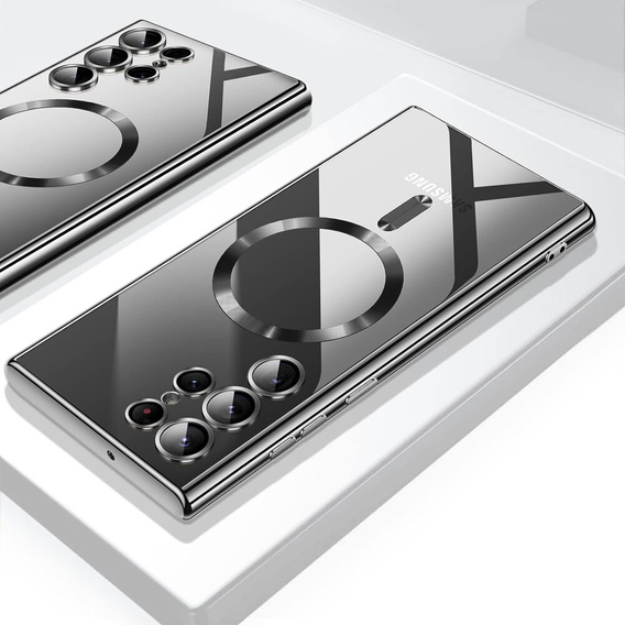 Чехол для Samsung Galaxy S24 Ultra, Electro MagSafe, чёрный + полное клеевое керамическое стекло