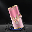 Откидной чехол для Xiaomi Redmi Note 12 4G, Wallet Butterfly, розовый