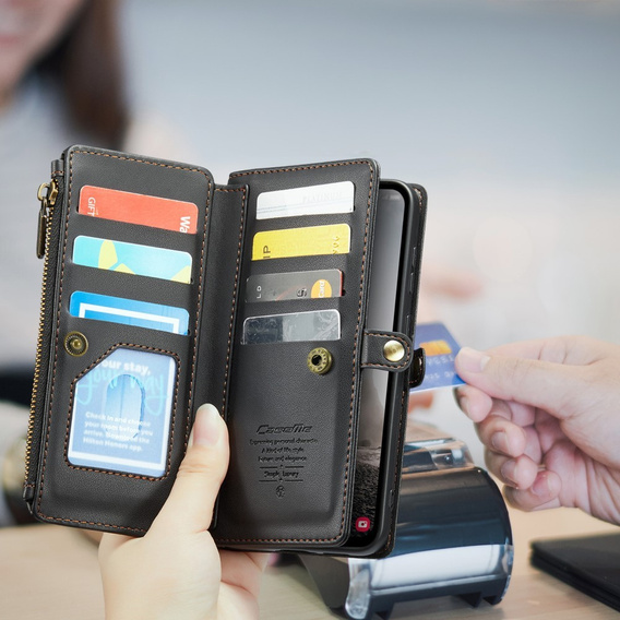 Чохол CASEME для Samsung Galaxy A56 5G, RFID Leather Wallet з плечовим ременем, чорний