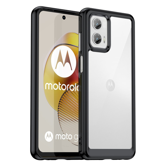 Чoхол до Motorola Moto G73 5G, Fusion Hybrid, прозорий / чорний