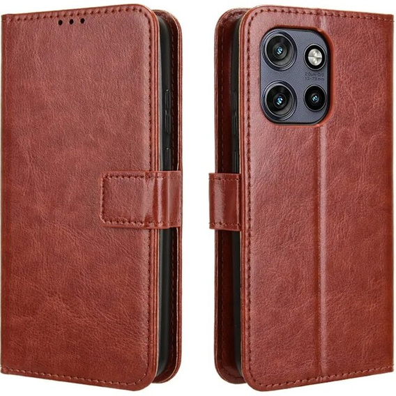 Футляр з клапаном для Motorola Edge 50 Neo / Motorola ThinkPhone 25, Crazy Horse Wallet, коричневий