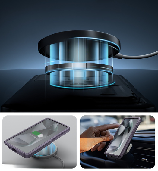 Бронированный чехол для Samsung Galaxy S25 Ultra, Dexnor CamProtect MagSafe, фиолетовый (Две рамки)