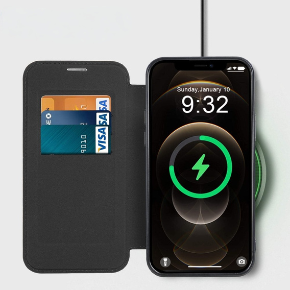 Чохол-книжка для iPhone 12 Pro, RFID Wallet MagSafe CamShield, чорний