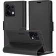 Чехол для Xiaomi Redmi Note 13 Pro 4G / Xiaomi Redmi Note 14S / Xiaomi Poco M6 Pro 4G, ERBORD Glossy Litchi, кошелек с клапаном, чёрный