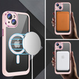 Чехол для iPhone 15, ERBORD Impact Guard, MagSafe, розовый