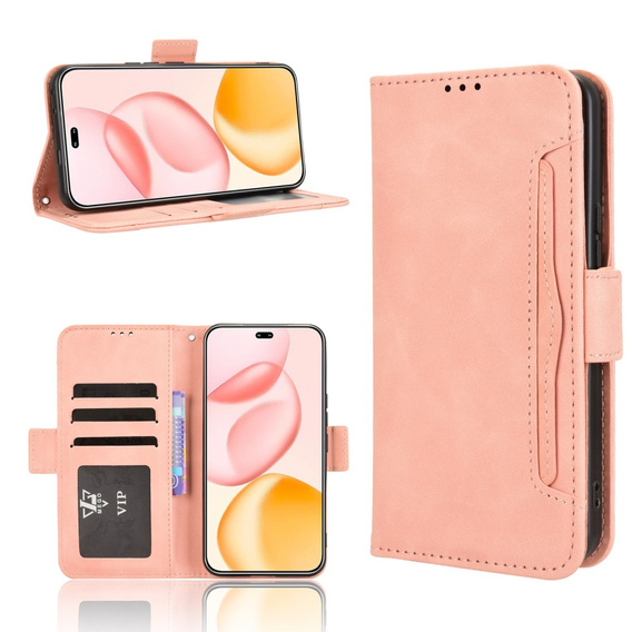 Откидной чехол для Honor 400 Pro 5G, Card Slot, розовый