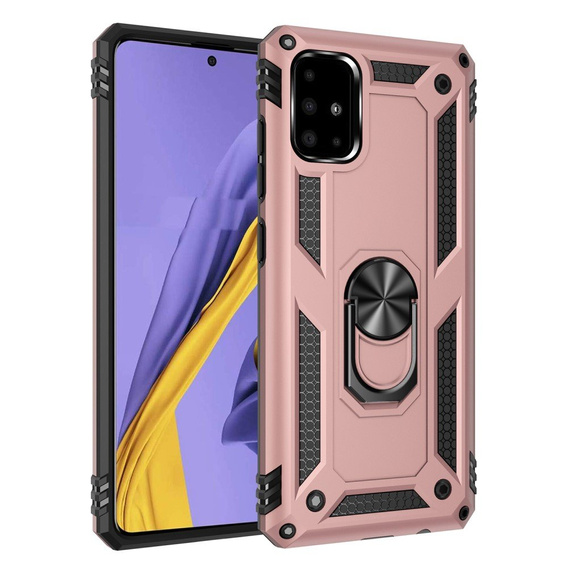 Броньований Чoхол до Samsung Galaxy A51, Nox Case Ring, рожевий rose gold
