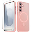 Чохол для Samsung Galaxy S25+ Plus, для MagSafe, ERBORD Matt Case, рожевий + захисне скло