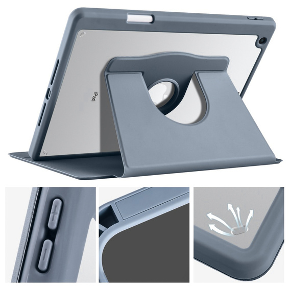 Чехол для iPad 10.2" 2021/2020/2019 (9/8/7 gen.), с местом для стилуса, поворачивающийся на 360°, фиолетовый