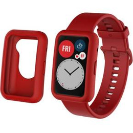 Прозорий ремінець з футляром до Huawei Watch Fit, Wine Red
