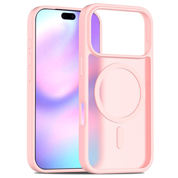 Матовый чехол для iPhone 17 Pro, для MagSafe, полупрозрачный розовый