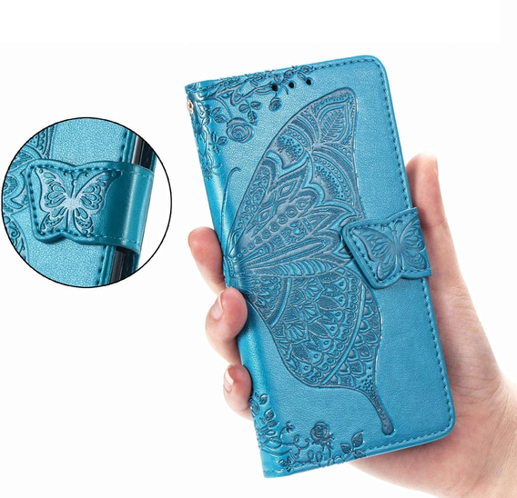 Откидной чехол для Oppo A40 / Oppo A40m, Butterfly, синий