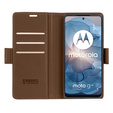 Чохол для Motorola Moto G24 Power, ERBORD Glossy Litchi, гаманець з клапаном, коричневий