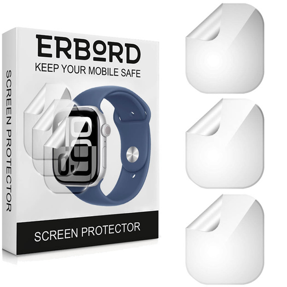 3x ERBORD Гідрогелева фольга для Apple Watch 10/11 46mm