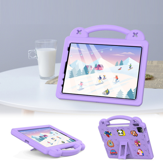 Детский чехол для iPad 10.9 2022 10 Gen, Cute Patterns, с подставкой, фиолетовый