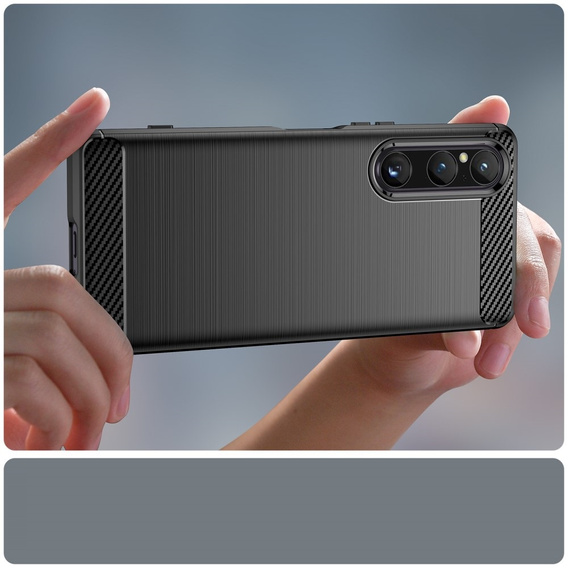 Чoхол до Sony Xperia 1 V, Carbon, чорний