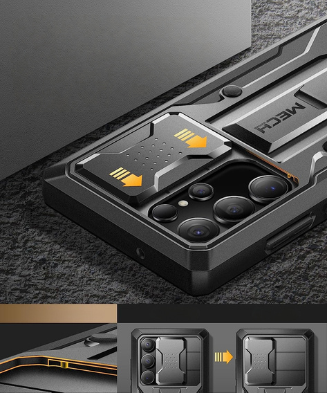 Чехол для Samsung Galaxy S23 Ultra, Tongate MECH Series Clip, чёрный