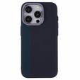 Чохол для iPhone 13 Pro Max, Carbon Fiber MagSafe, чорний / синій