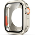 2в1 чехол и защитное стекло для часов Apple Watch 6/5/4/SE 44MM, Starlight/Orange