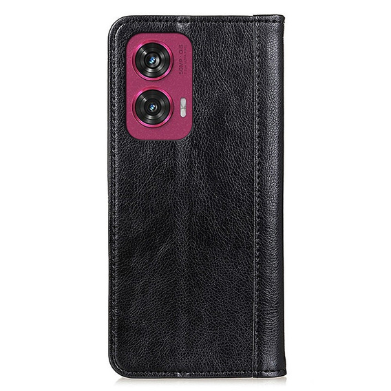 Флип-кейс для Motorola Edge 50 Fusion 5G, Split Leather, чёрный